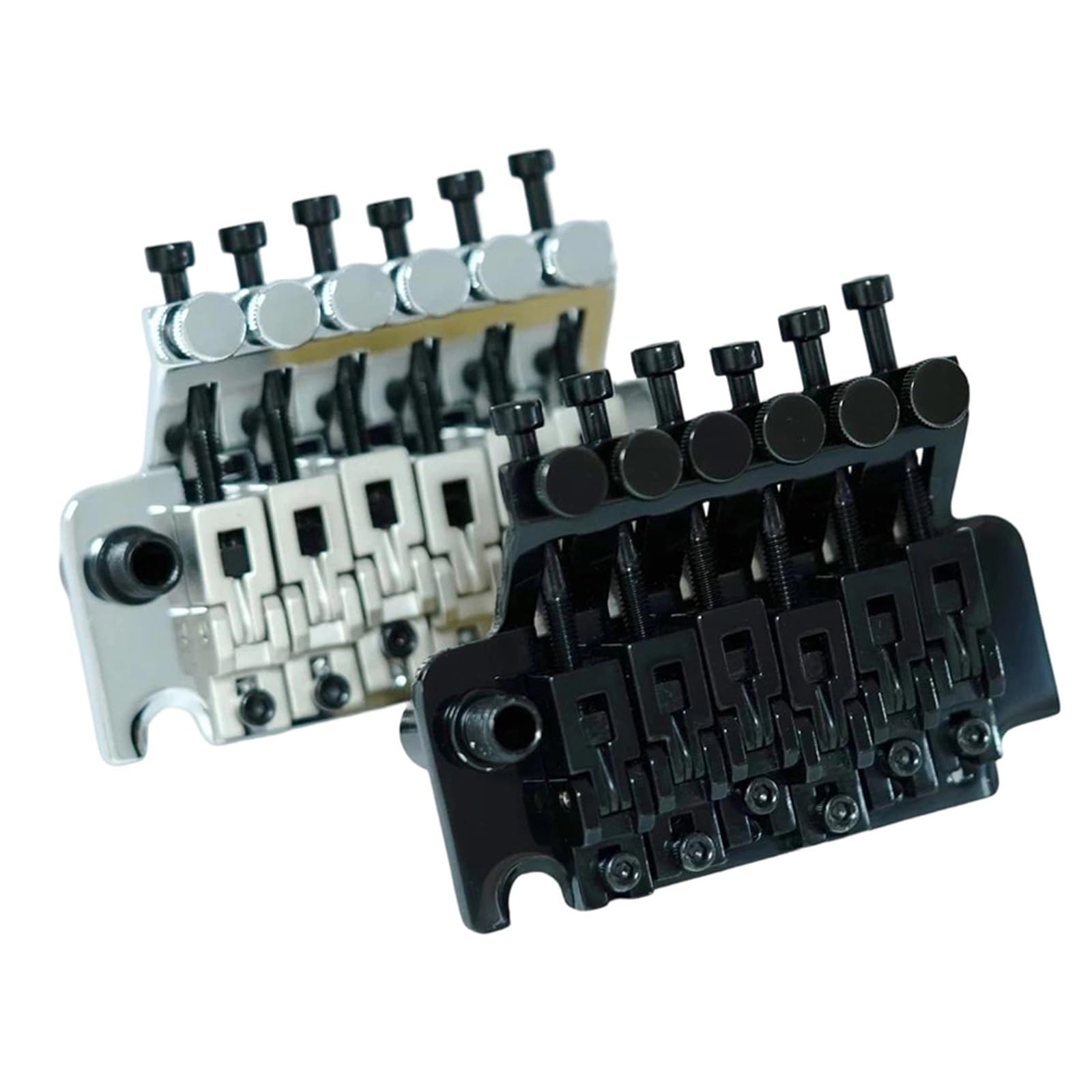 Mostek Gitarowy Podwójna Mosiężna Podstawa Tremol 6 Strunowa Gitara Elektryczna Podwójny Mostek Blokujący R2 42mm/R3 43mm Nakrętka Trwała(Black R2)