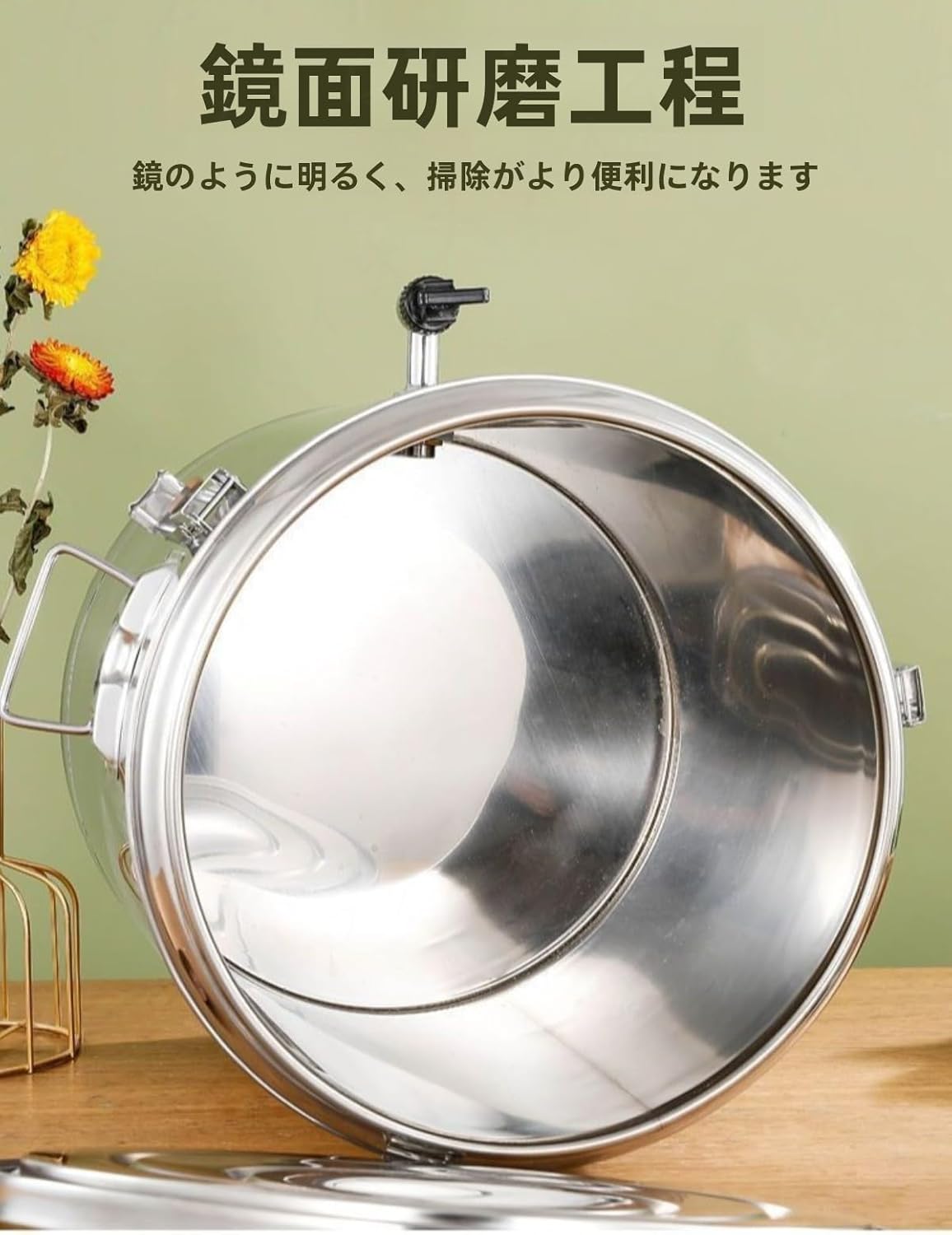 Fiozwea食品級ステンレス保温桶大容量多機能加厚業務用氷粉屋台豆乳フィオズウィアミルクティー保温湯桶(多サイズ可選) (15L,