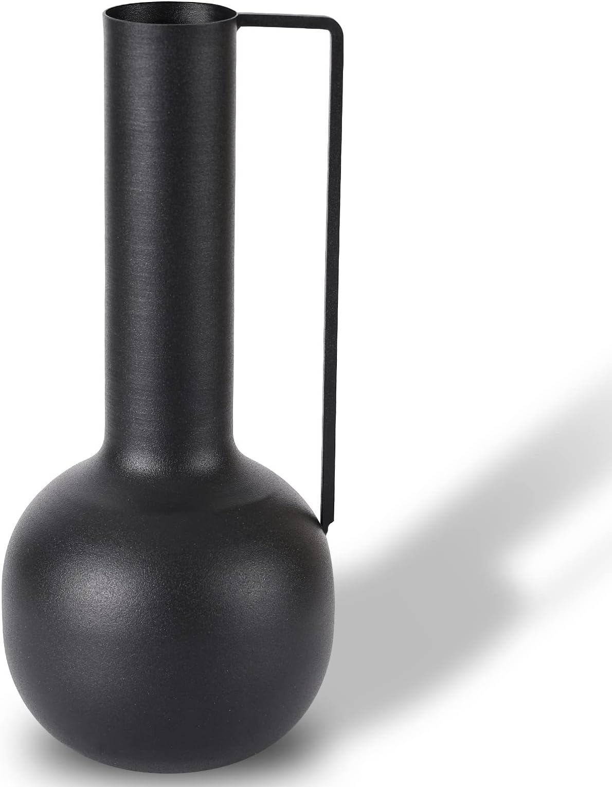 Modern Farmhouse Glam Metal Vase, Black Flower Vase Home Décor Centerpiece Medium