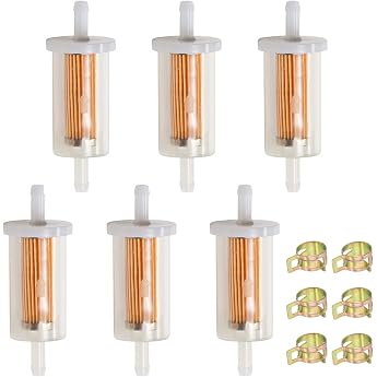 ZAMDOE Pack of 6 Fuel Filter Universal High Flow Fuel Filter 1/4 Inch Inline for Lawn Mower Tractor Motorcycle for Briggs &amp; S