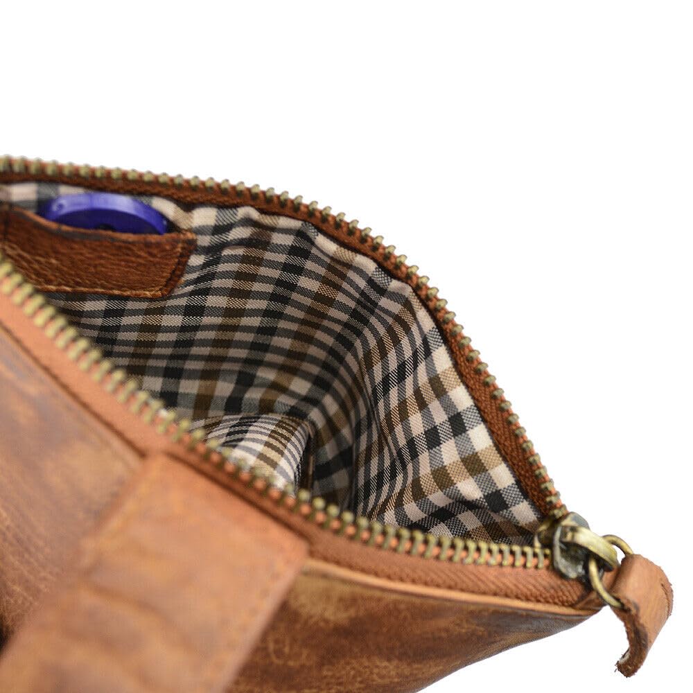 • VEN-Tomy • Damen Geldbörse aus Leder Handgefertigt Brieftaschen Portemonnaie VT912 (Cognac)