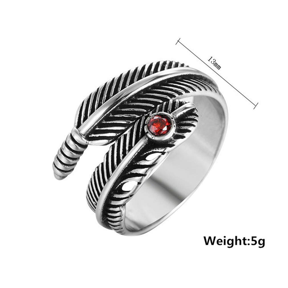 Unisex Hombres Mujeres 316l Acero Inoxidable Anillo Vendimia Pluma Envolver Punk Estilo