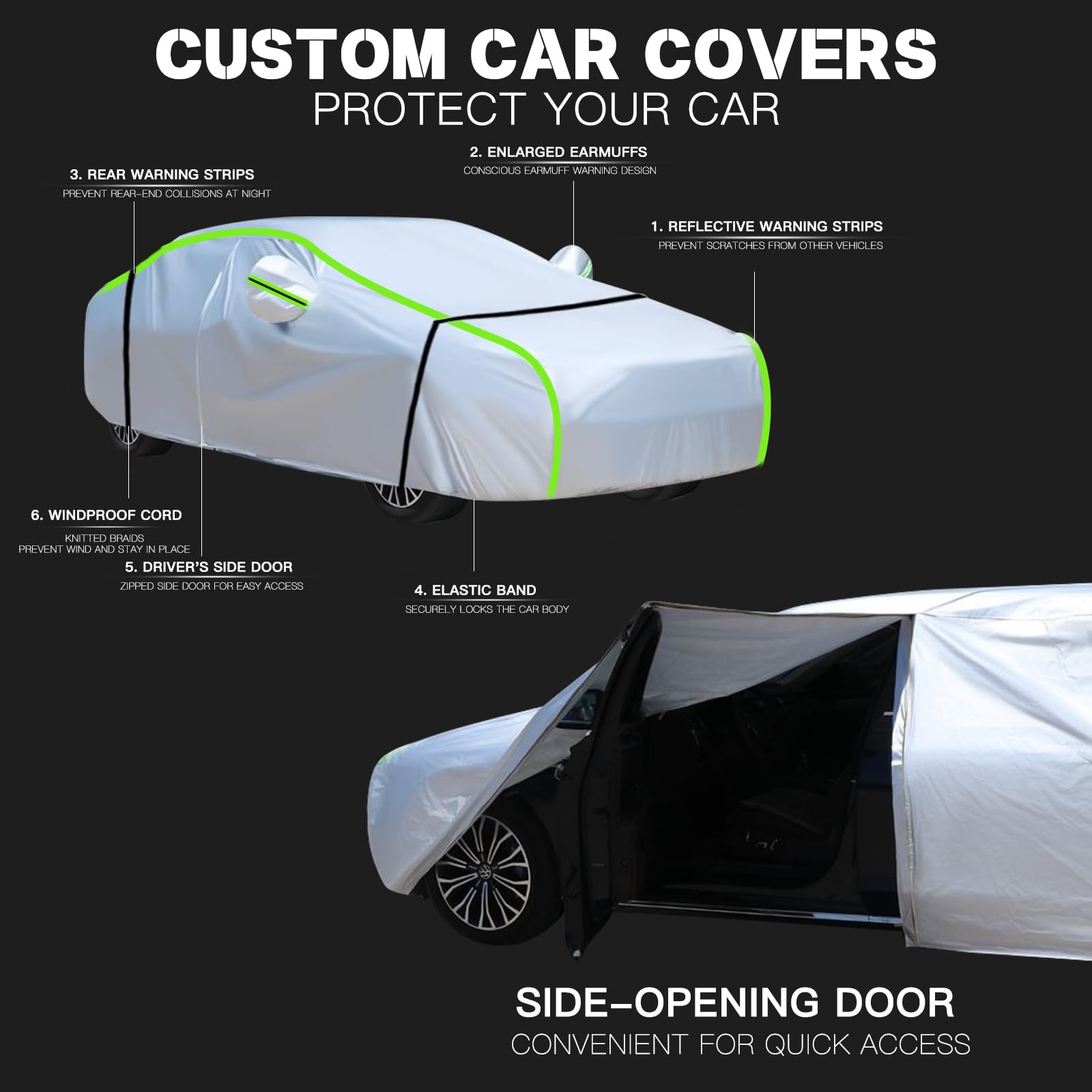 Bache Voiture Exterieur pour Renault Espace 6 2024-2025, Housse de Protection avec Zip et Sangles Anti-Vent, Résiste à la Pluie, Neige, UV et Poussière, Adaptation Parfaite