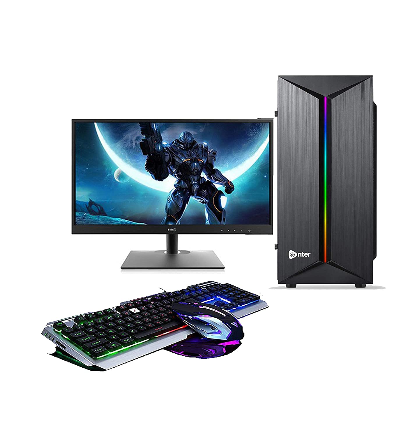 AIMAN Windows Gaming Desktop Intel Core i5 8GB, GT 730 2GB DDR5 Graphic Card, 19 Full HD Monitor, Gaming Keyboard Mouse, | Wi-Fi Free Gifted| Ready to Play (1TB HDD)