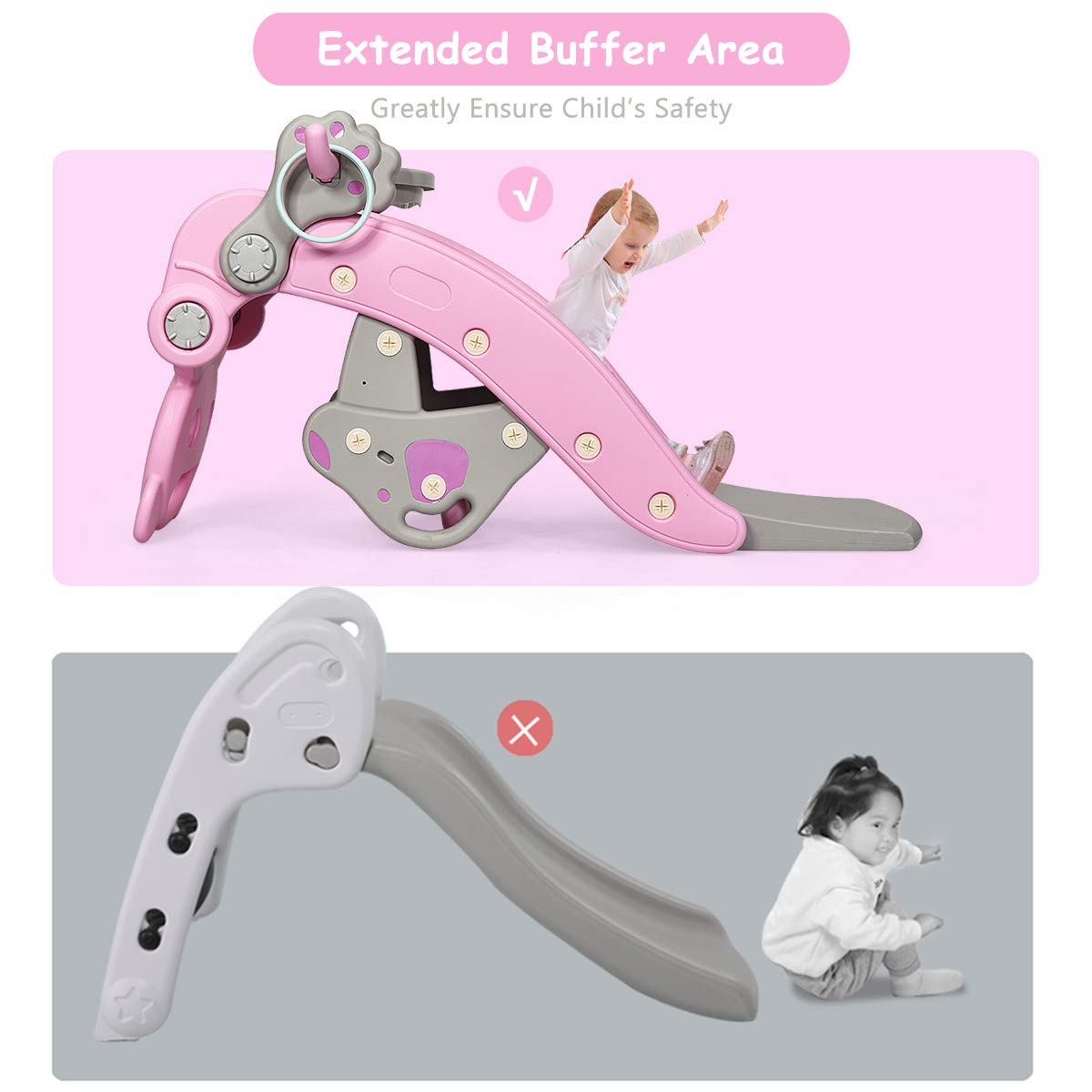 Buy Costzon 4 in 1 Toddler Slide Rocking Toy, Portable Kids Rocking