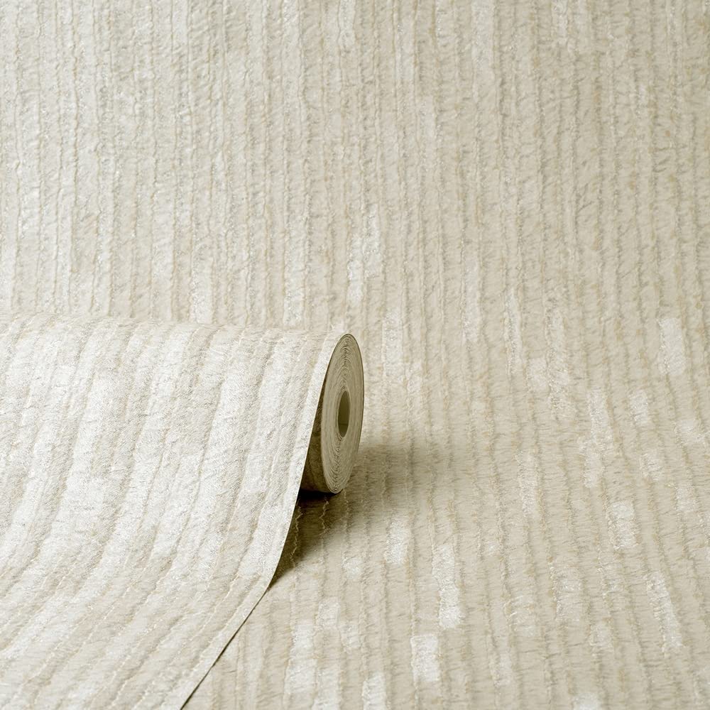CROWN Bergamo Leather Texture Wallpaper Silver, Cream (M1398) - Image 2