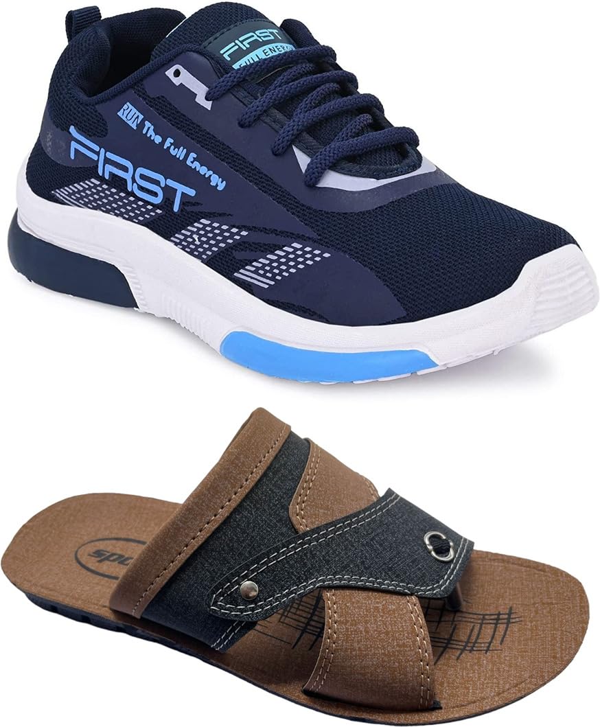 Genial Running Shoes for Men (Multicolor) | Size - 7 | P-GL-142 BLU-Khadi BLK-7 (B0D2627BQ7) Amazon Price History, Amazon Price Tracker