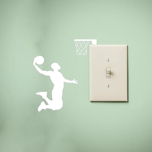 Calcomanía de vinilo para pared, diseño de baloncesto Slam Dunk de 5.1 x 4.3 pulgadas, diseño positivo y divertido para el hogar, oficina,