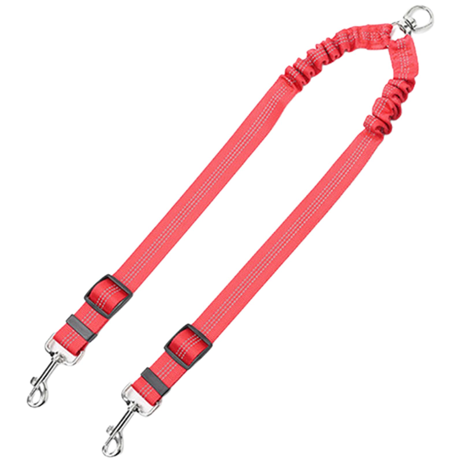 Maxtonser Reflective Strips Double Head Dog Leash For Walking Two Dog Reinforced Nylon Training Rope with Metal Buckles for Breeds