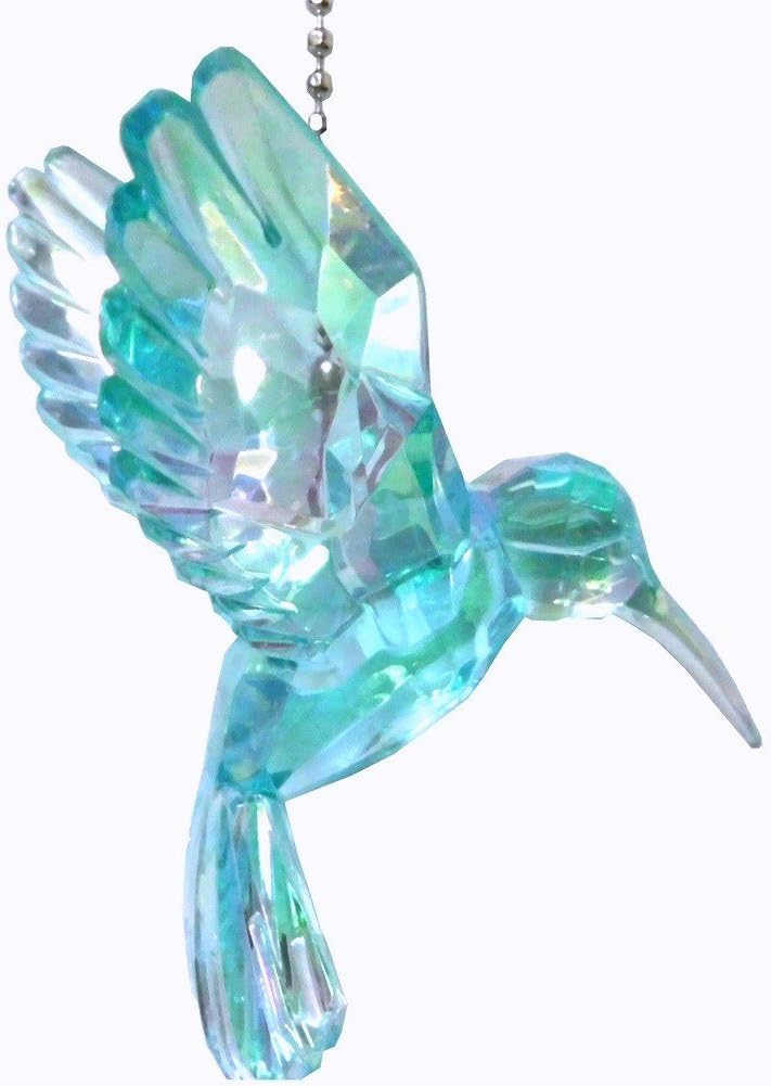 WeeZ Industries Acrylic Hummingbird Ceiling Fan Pull Light Chain Ornament (Blue)