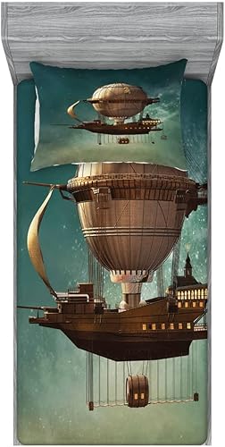 Miniatura 9 de Ambesonne Juego de sábanas bajeras y fundas de almohada, deliciosos tacos con verduras, cocina folclórica, ingredientes de recetas de comida Beige