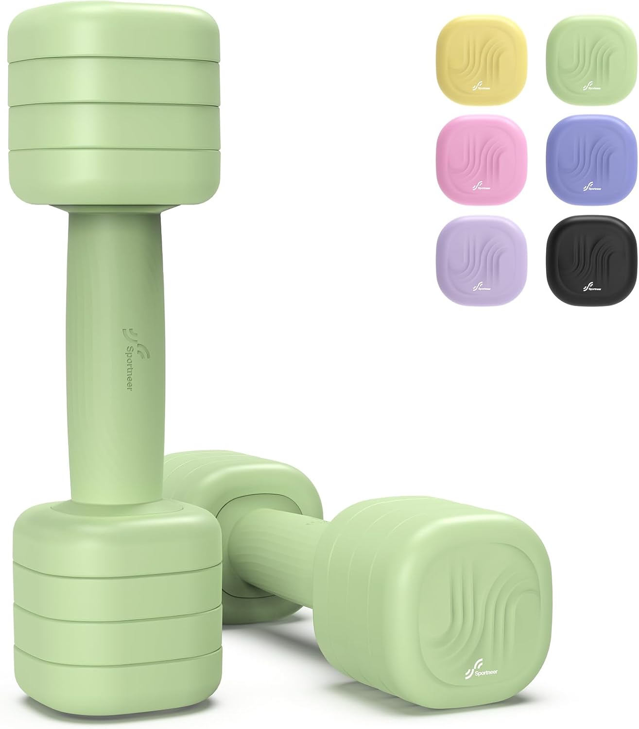Adjustable Dumbbell Set of 2: Sportneer 4 in 1 Free Weights Dumbbells Set for Women, Hand Weights for Women at Home, Each 2lb 3lb 4lb 5lb Weights with Soft Rubber Handle for Home Gym Exercise Training