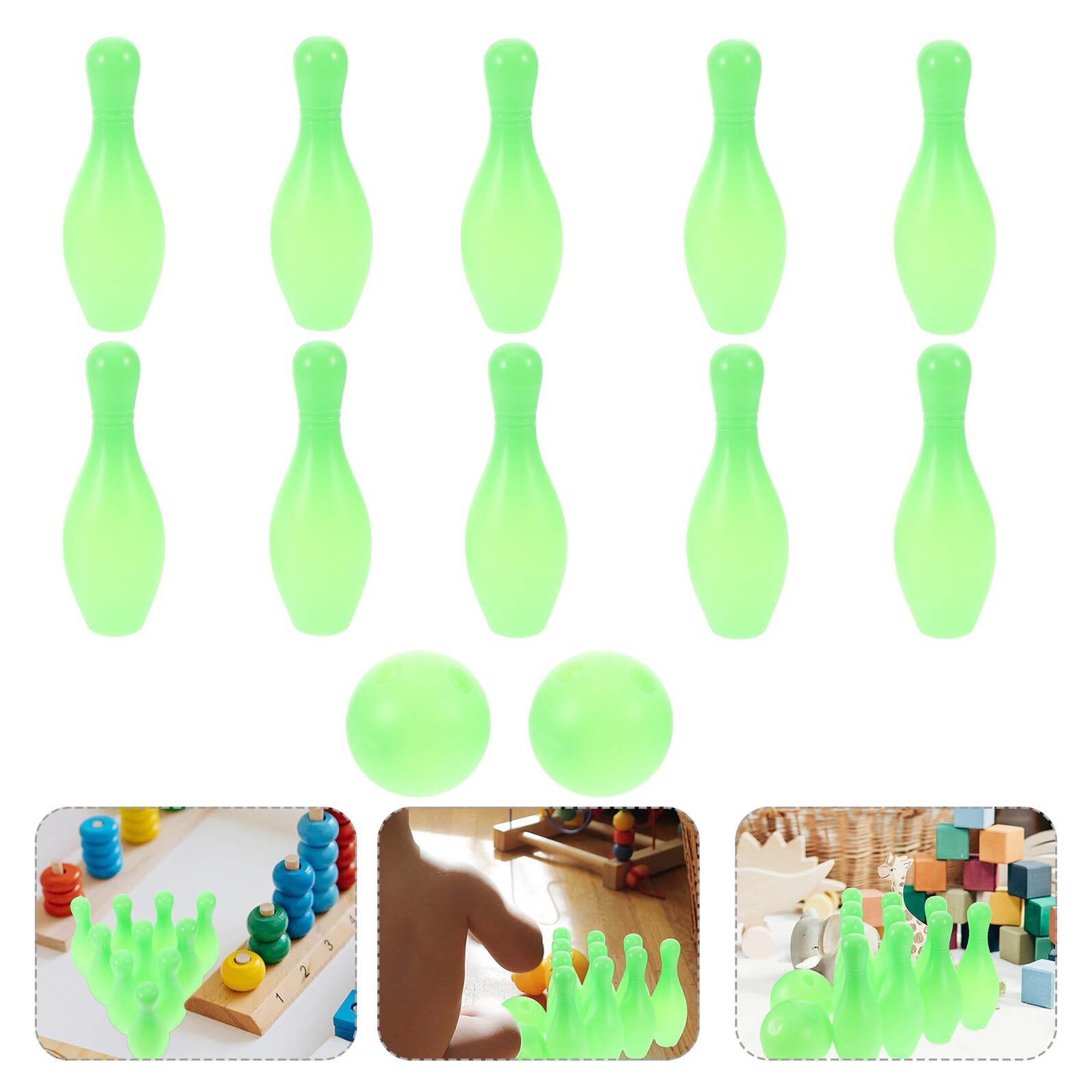 TOYANDONA Juguetes de Bolos para Juego de Bolos Miniatura de Plástico y Bolas para Actividades de Interior y Fiestas Mini Juego de Ligero