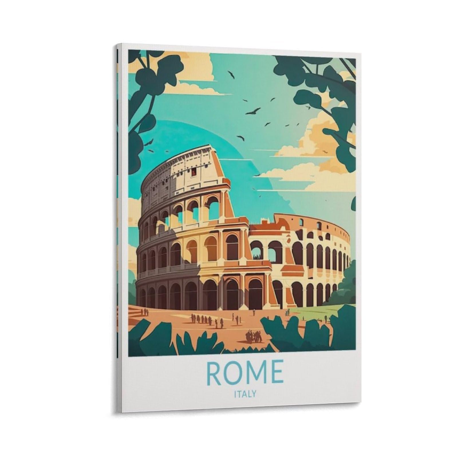 Meidai Frame-Style Colosseum Rome Italy Vintage Travel Posters Landscape 12X18inch(30X45cm) Wall Art Picture Print Canvas Art Poster Modern Family Bedroom Decor Posters