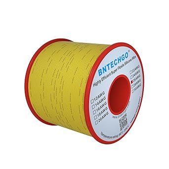 26 Gauge Silicone wire spool 250 ft Yellow Flexible 26 AWG Stranded Tinned Copper Wire