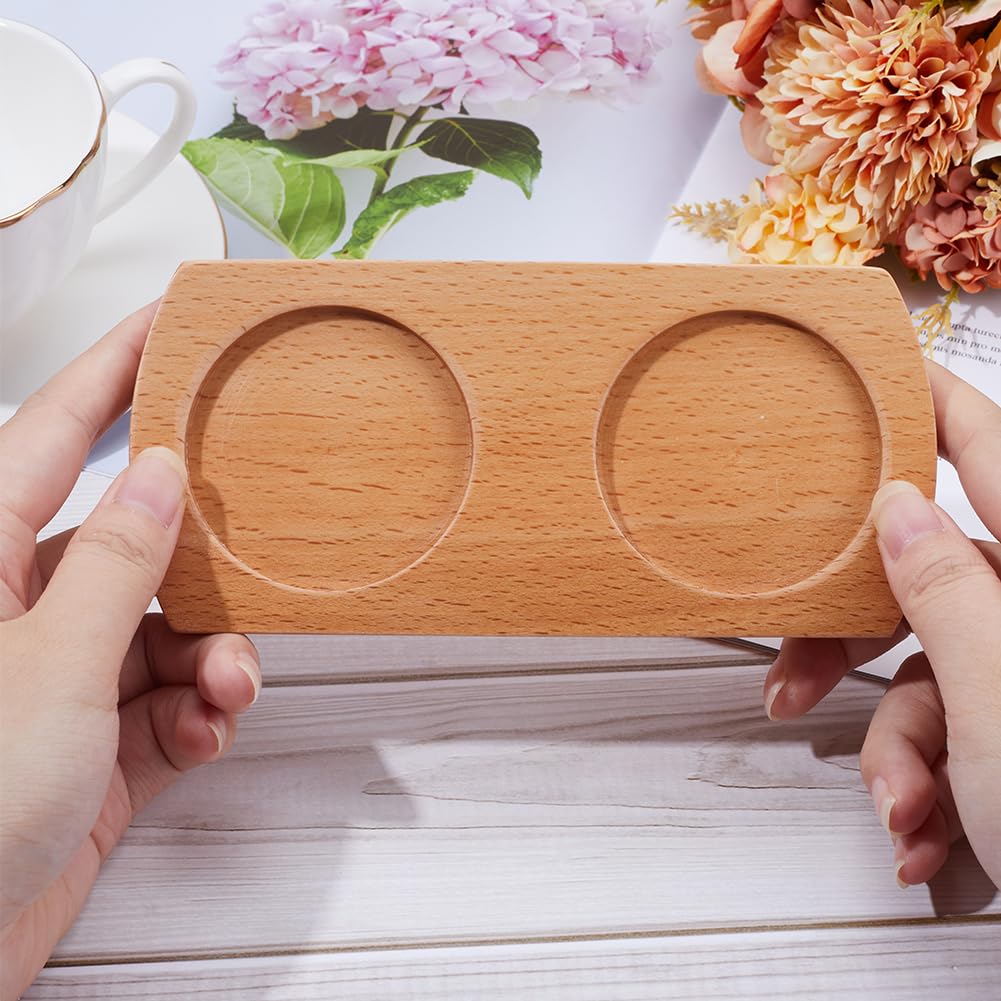 Bamboo Salt And Pepper Mill Tray - Wood Condiment Serving Tray For Kitchen & Coffee Bar