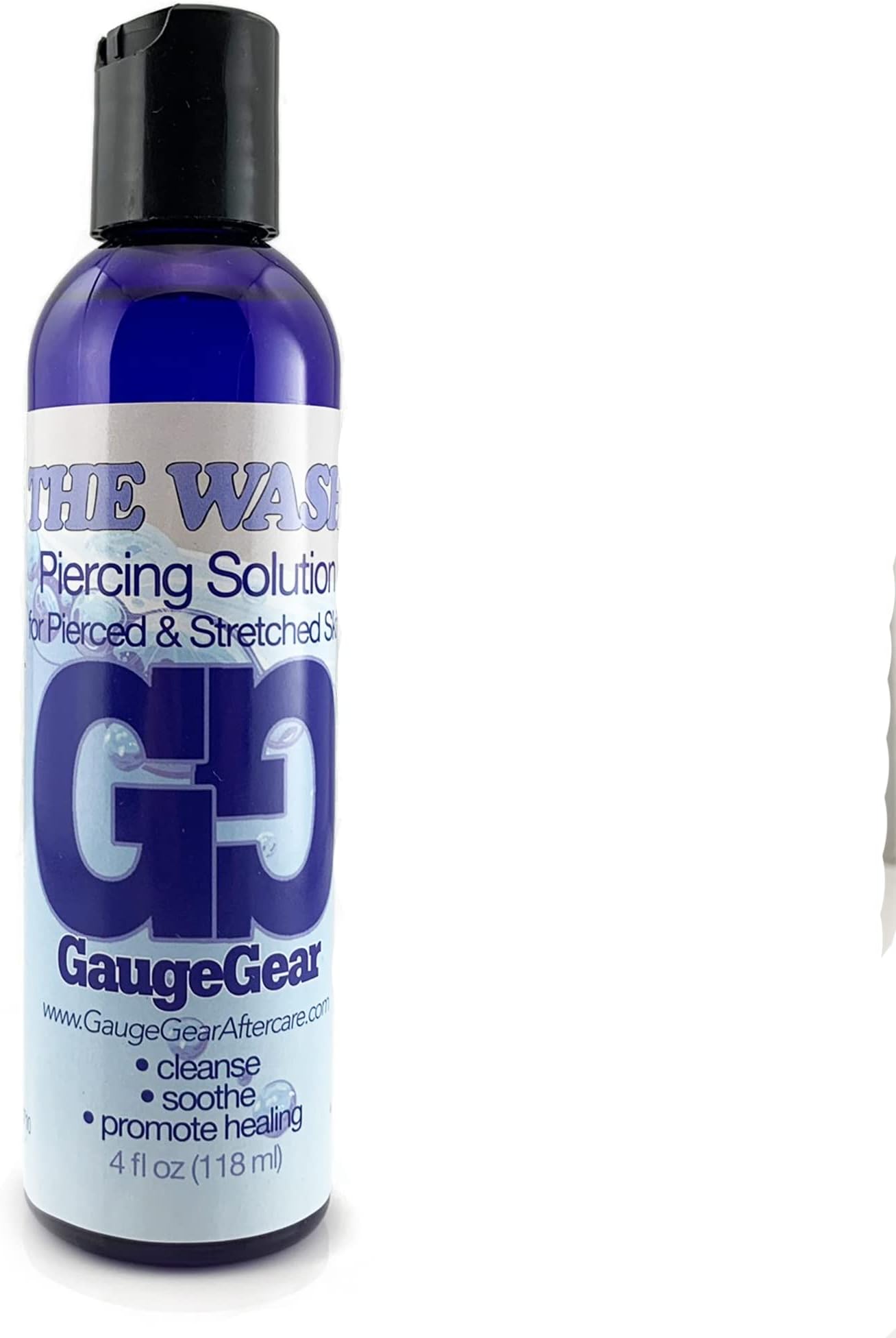 4oz- Piercing Aftercare Saline Solution | All Natural Wound Wash Solution | Pierced Skin Cleaner| Alcohol Free | New Improved Formula