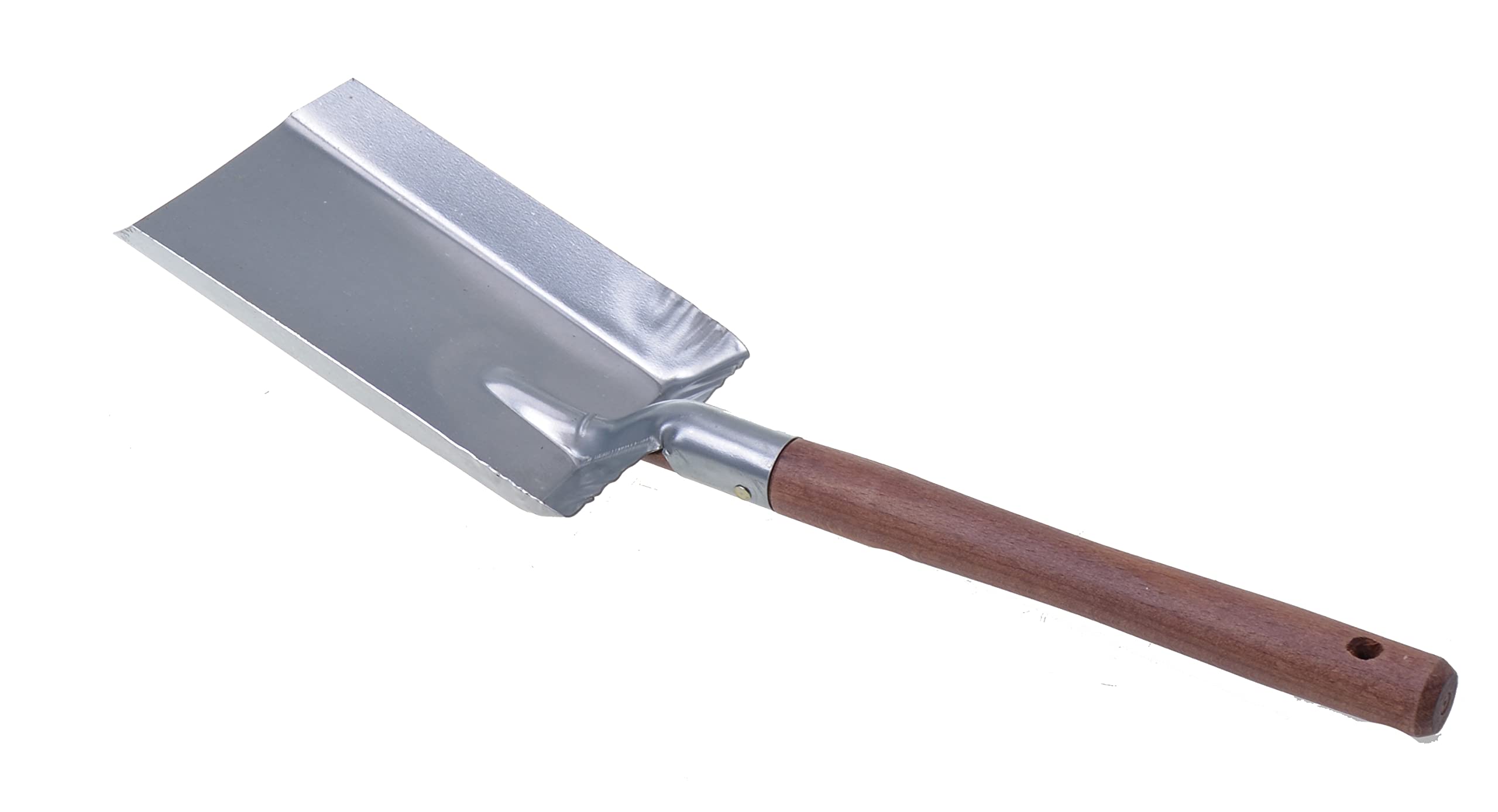 Pelle à Charbon 44 cm Galvanisée – Pelle à Cendres avec Manche en Bois pour Cheminée, Poêle, Barbecue, Foyer
