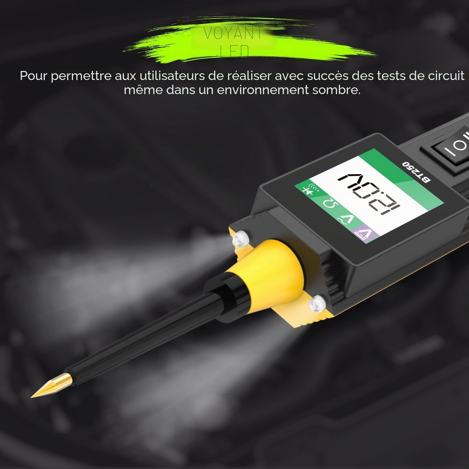 AUTOOLTesteur de Système Électrique Circuit 0-70V AC DC Testeur de Tension,Détecteur de Circuit, Analyseur de Circuit,Test de Continuité, Test de Court-circuit, Identification de Polarité