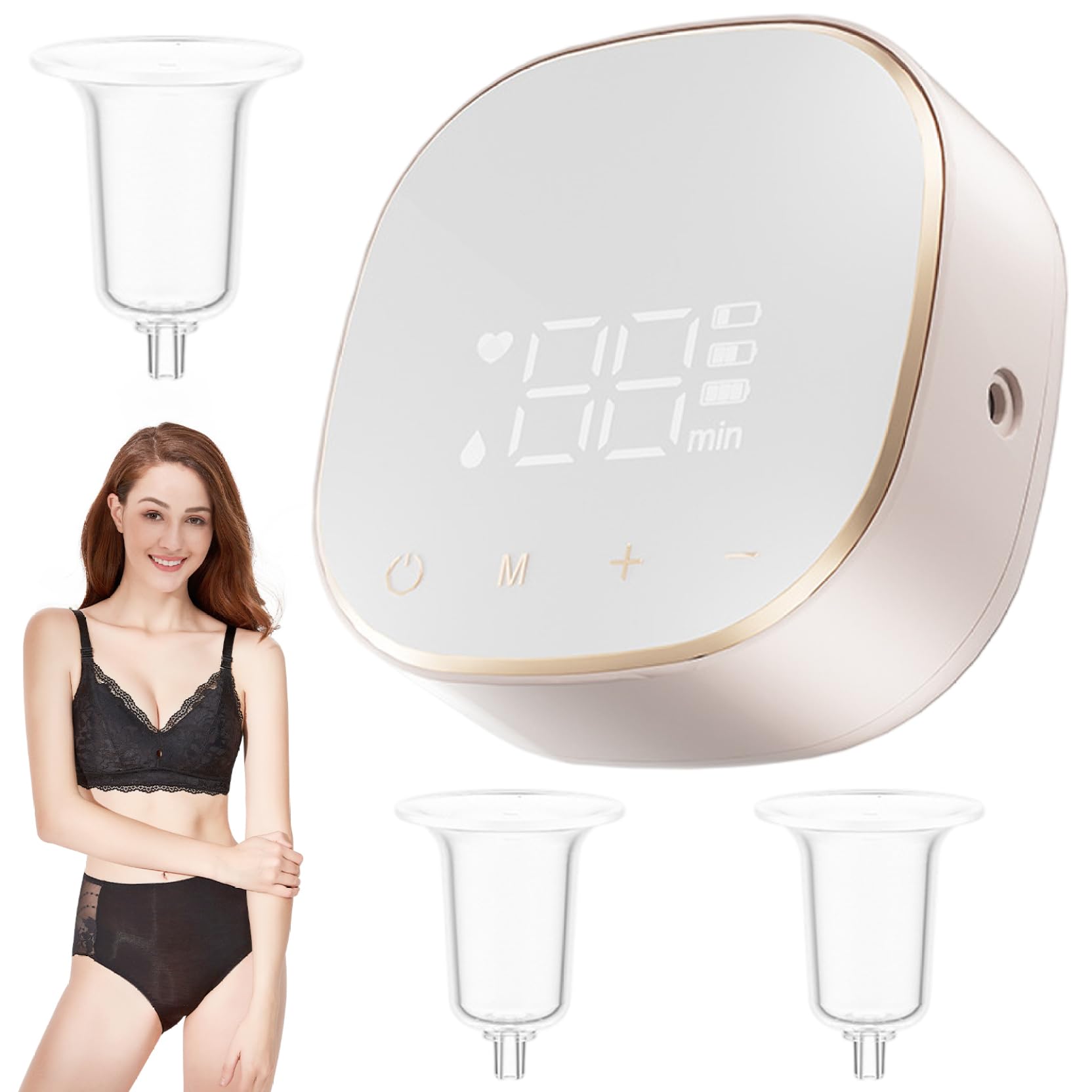 Nipple Suction Electric LED Touch Screen Nipple Corrector with 9 Levels & 3 Suckers Rechargeable for Women Men Moms