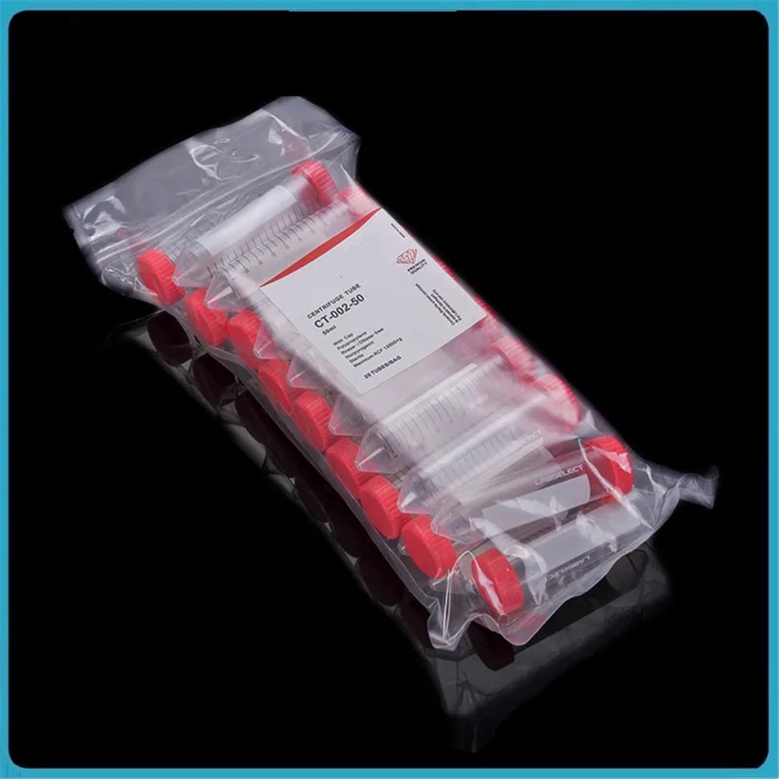 Probówka wirówkowa 50 ml, laboratoryjna, probówka PP, próbka, wolna od DNazy/RNazy, niepirogenna, stożkowe dno, 25 szt.