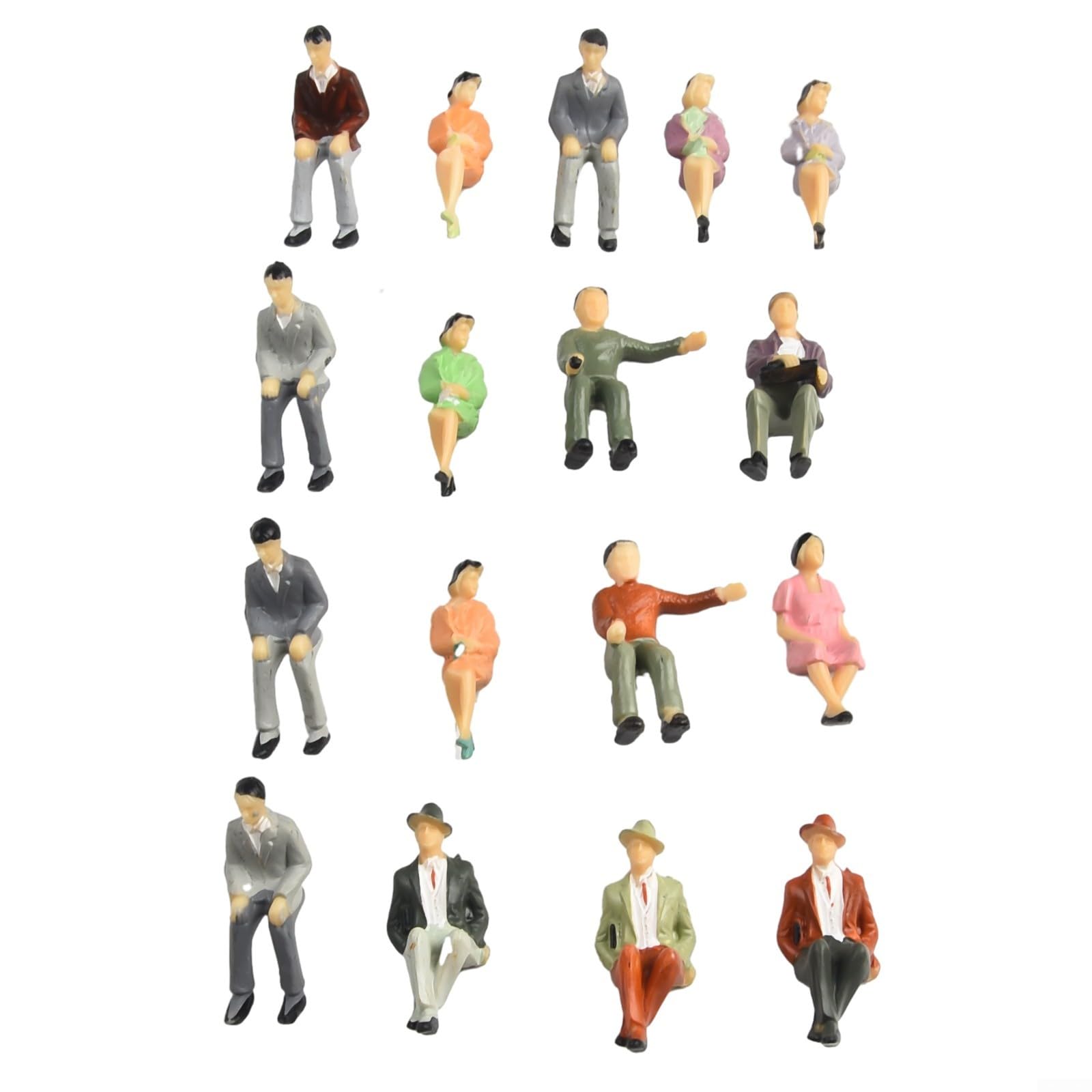 50 Pcs Sitting Figures Scale 1:32 Model People Track 1 Painted For Railway Scenes