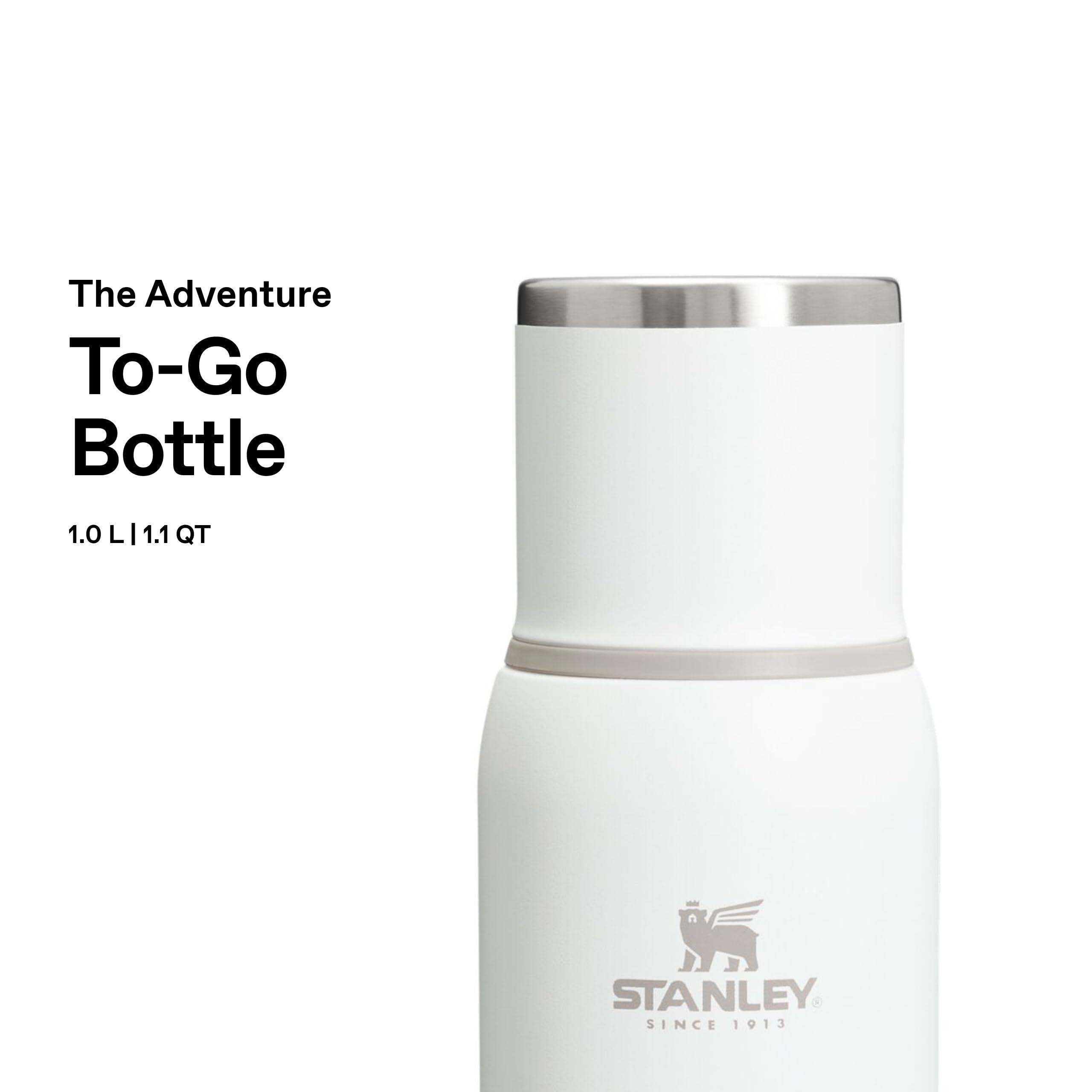 Stanley Adventure To-Go Botella Termica 1.0L - 25 Horas Caliente - 27 Horas Fría - Antifugas - Tapa Aislante - Sin BPA - Tapón Para Servir con Control de Flujo - Apta Para Lavavajillas - Frost