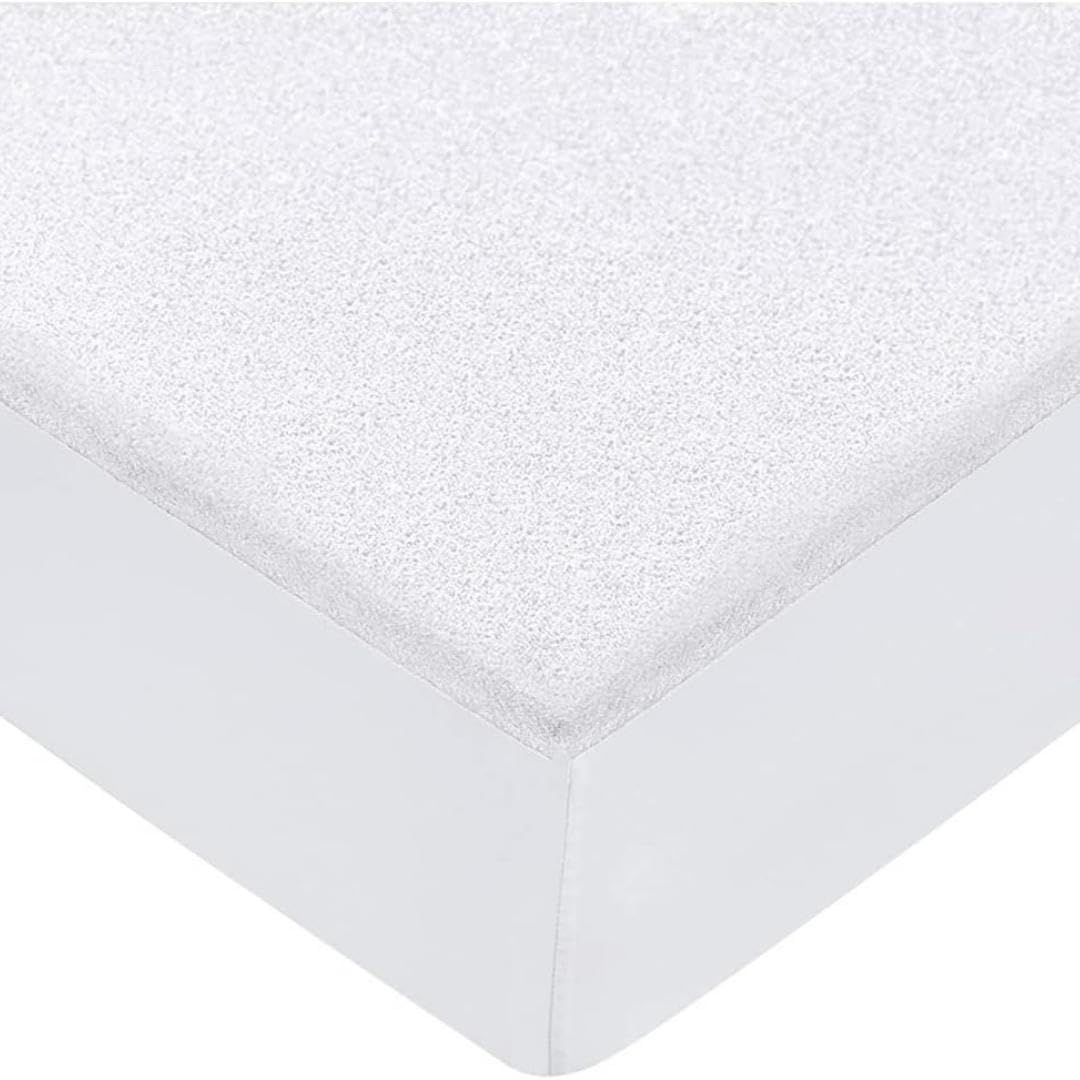 100% Cotton Waterproof Single Mattress Protector - Anti Allergy, Breathable, Super Absorbent - 30 CM Deep Fitted Mattress Cover - Terry Towelling Mattress Protector Single (90 x 190cm)
