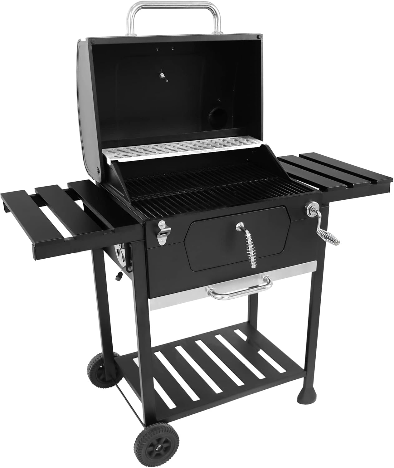 Royal Gourmet CD1824EN - Griglia a carbone da 61 cm, per esterni, con tavolini da cortile, per feste, barbecue, picnic, patio, cucina, colore: nero Royal Gourmet CD1824EN - Griglia a carbone da 61 cm, per esterni, con tavolini da cortile, per feste, barbecue, picnic, patio, cucina, colore: nero