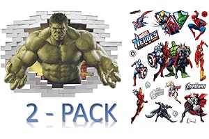 Hulk Poster: 3D Wall Decal Superhero Wall Decals for Kids Bedroom