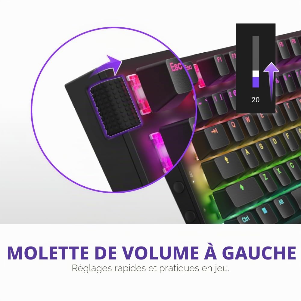 NZXT Function 2-2024 Clavier de Jeu Optique Pleine Grandeur, RVB éclairé, taux d'interrogation 8K, commutateurs optiques linéaires, actionnement réglable, remplaçable à Chaud, Noir DE (QWERTZ)