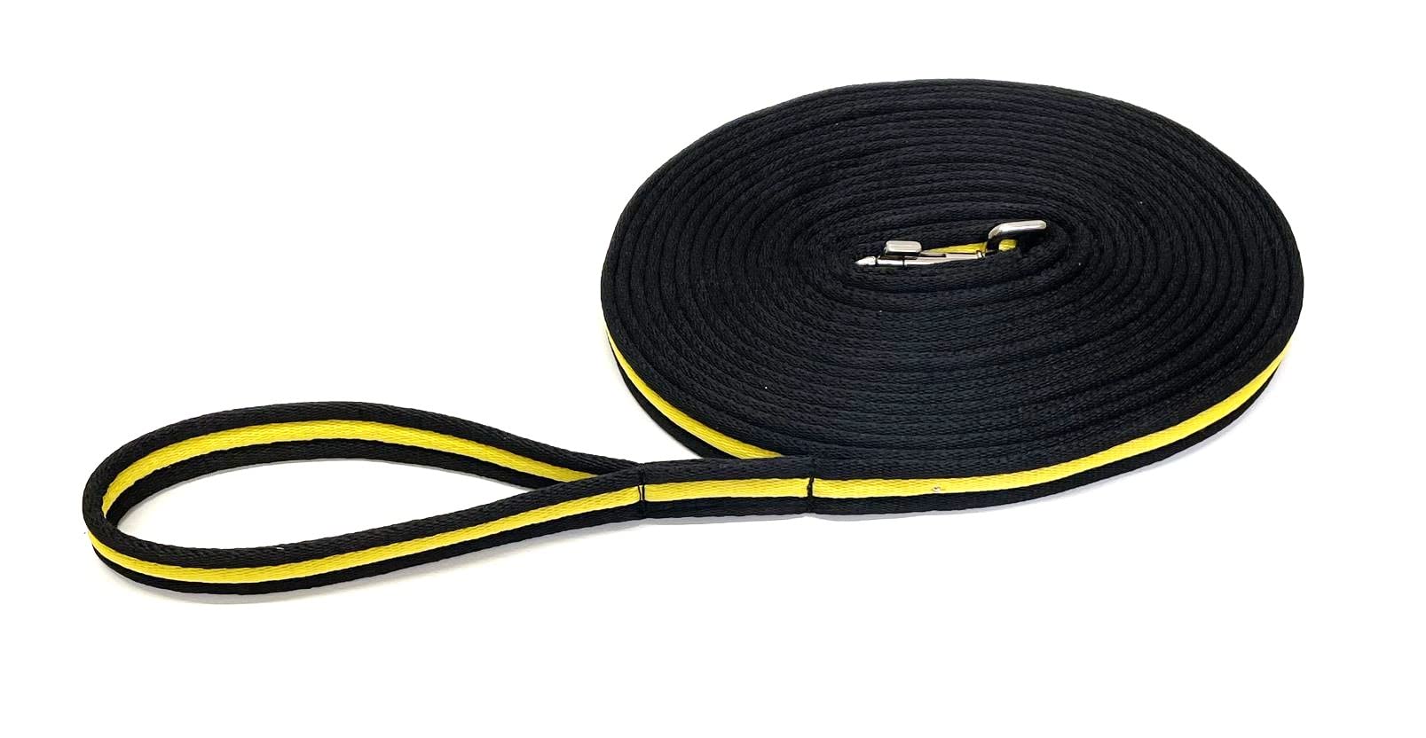 Horse Lunge Line/Large Dog Training Walking Lead Leash 25mm Padded Air Webbing Strong Very Soft Durable (20ft, 6 Metres) (Black/Yellow) โ image 1