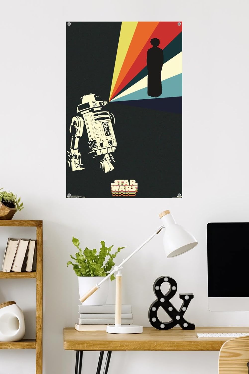 Trends International Star Wars: Saga - R2D2 Projection Wall Poster, 22.37" x 34.00", Poster & Push Pin Bundle image 2