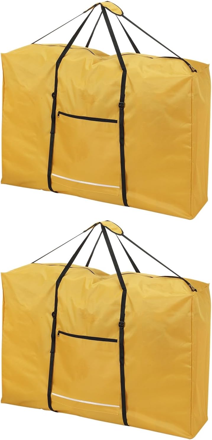 PATIKIL Folding Chair Carry Bag, 2Pcs 600D Oxford Heavy Duty Waterproof Camping Chair Storage Bag for Zero Gravity Chair Table Wheelchair, 43"L x 29"W x 11"T, Yellow