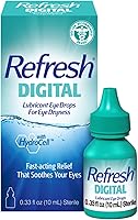 Refresh Digital Lubricant Eye Drops for Dry Eyes from Screens - Preservative-Free HydroCell Tech, 0.33 Fl Oz