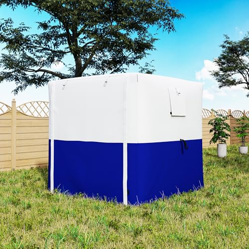 Outsunny Pop Up Gazebo with Sides, 2m x 2m Easy 1 Person Setup Party Tent with Carry Bag, Stakes, Ropes, Folding Multifunctional Instant Shelter, Dark Blue and White - Image 8