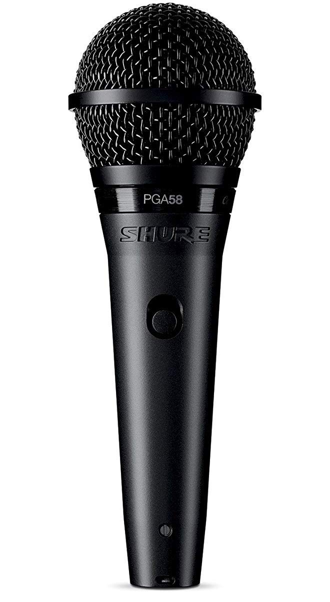 PGA58 Dynamic Microphone - Handheld Mic for Vocals with Cardioid Pick-Up Pattern, Discrete On/Off Switch, 3-Pin XLR Connector, 15' XLR-to-QTR Cable, Stand Adapter and Zipper Pouch (PGA58-QTR-E)