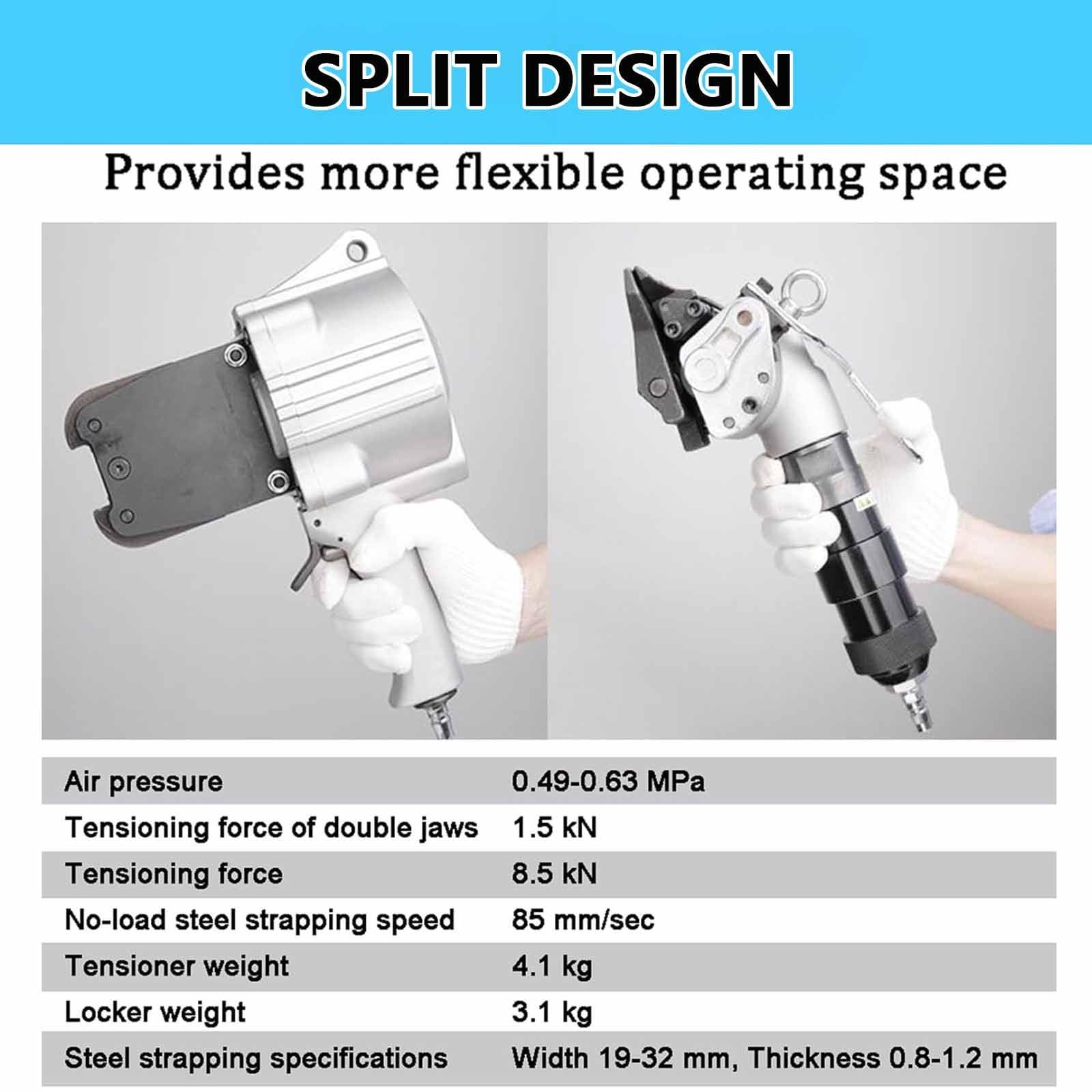 Machine de cerclage pneumatique portable robuste – Tendeur et coupeur pour emballage de barres d'armature/tuyau à haute résistance