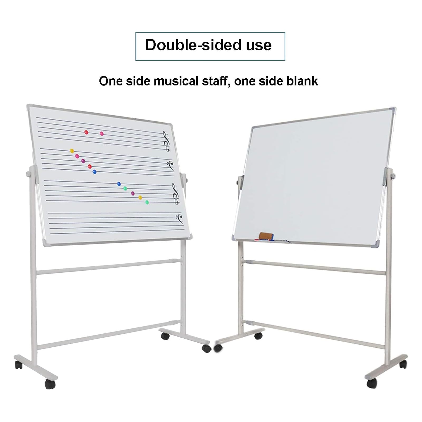 Tableau Blanc/noir Double Face Pour Lenseignement De La Musique, Avec Inclinaison Et Hauteur Réglables, Idéal Pour La Maison Et Lécole (60 X 90 Cm).