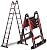 Ladders Aluminum Telesladder with Stabiliser Bar and Hinges Multi Purpose Heavy Duty Extension Ladder for Loft Roof Indoor Outdoor Office/4M/11.2Ft Convenient