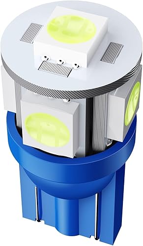 Miniatura 4 de cciyu Paquete de 5 bombillas LED T10 168 194 cuña 5-5050-SMD de repuesto para luces de marcador de cabina combo 1999-2012 para Ford F250 Super Duty