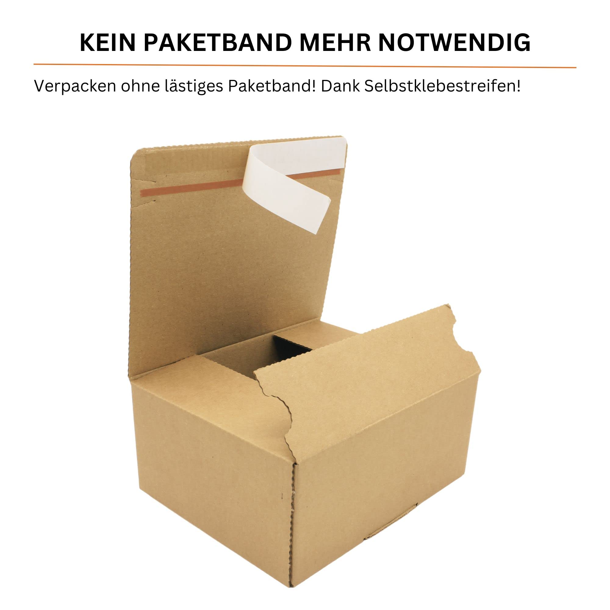 Automatik Karton - Versandkartons mit selbstklebendem Deckel - Kartonagen | (200, 229 x 164 x 55-115 mm)