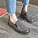 SUGURETA Women's Rhinestones Glitter Fashion Dress Sneakers Slip on Platform Loafers Party Wedding Bling Casual Flat Shoes Black 41