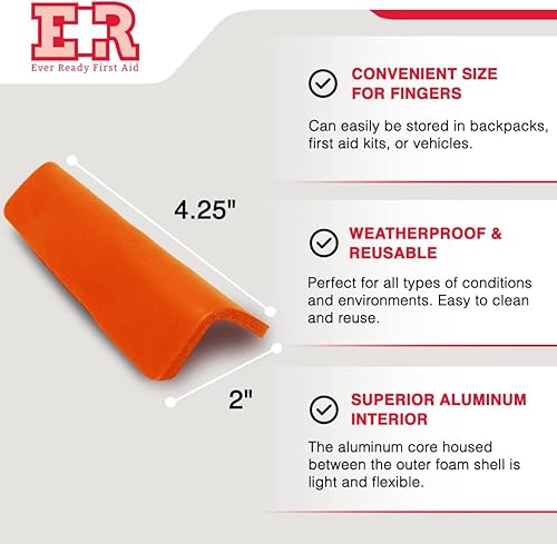 Miniatura 5 de Ever Ready First Aid Férulas acolchadas de aluminio para dedos de 4" x 2" - Paquete de 10