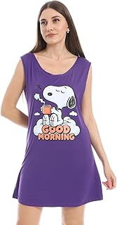 قميص نوم مريح بدون أكمام مطبوع للنساء من اندورا