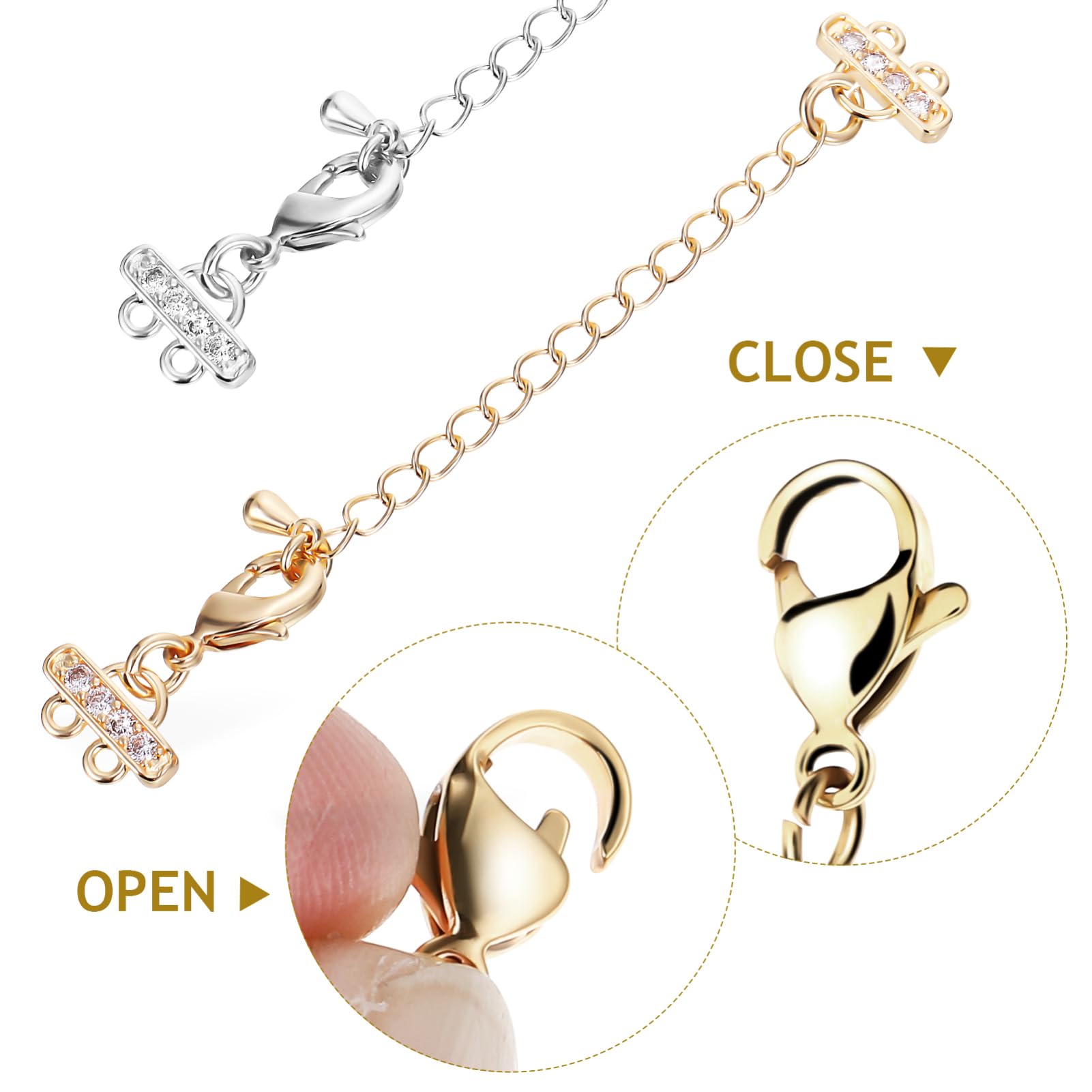 Tofficu 5 Juegos Extensor De Pulsera Cierre Broche De Langosta Broches De Langosta Semental Sujetadores Garra Gancho Hacer Joyas Anillos De Salto Abrazaderas De Bricolaje Cobre 10 Uds * 5