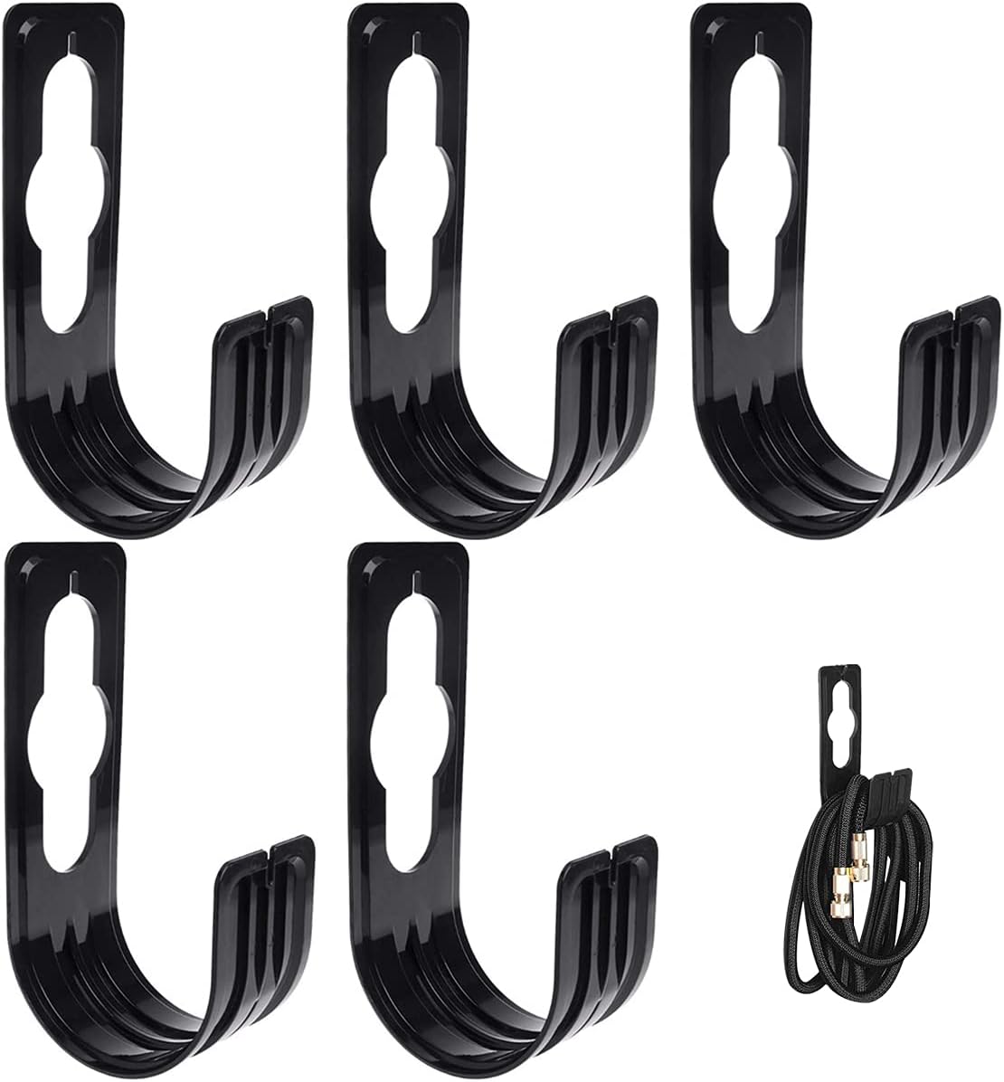 Qixuer 5 Pieces Garden Hose Hanger,Heavy Duty Hose Hook Wall Mount