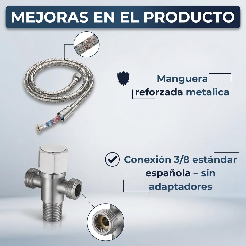 Ducha higencia para wc - bidet para wc - incluye todo lo necesario para su montaje - sistema de montaje facil - Ducha bidet - ducha inodoro
