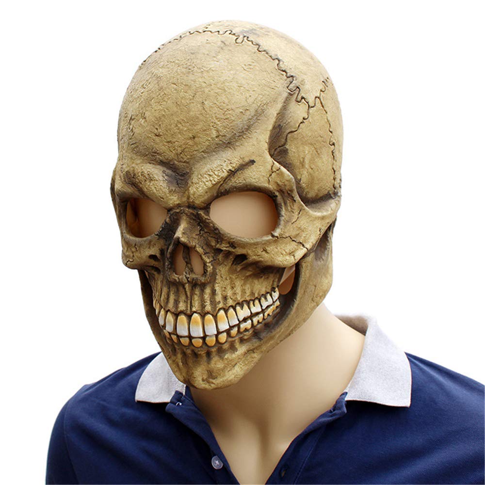 BaronHong Horror czaszka zombie Cosplay na Halloween, realistyczne lateksowe nakrycie głowy, maska 3D