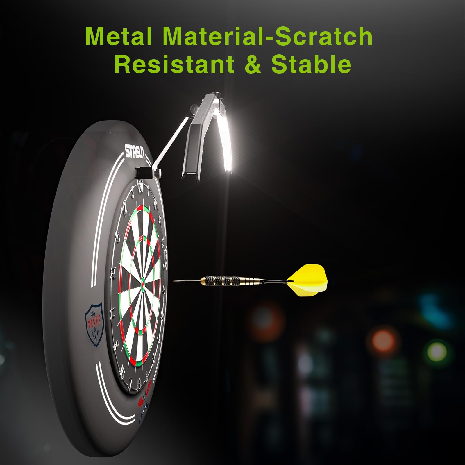 STASUN LED Datrboard Light, Plegable Sistema de iluminación para Toda la Tabla, Accesorio Profesional para Dardos con ángulo Ajustable y Brillo, sin deslumbramiento Lateral